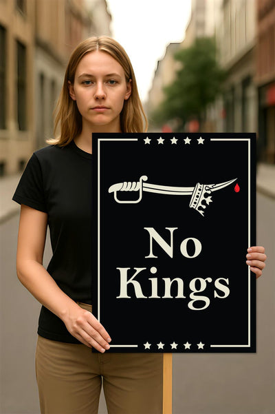 We The People, No Kings in America Protest Sign, Anti-Trump Resistance, Political Activist Poster, Resist Fascism Rally Sign