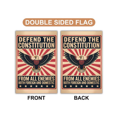 Defend the Constitution Garden Flag, 12x18 Inch Double Sided, Resist Hate Flag, Anti-Trump Flag, Resist Racism Flag, Resist Fascism Flag