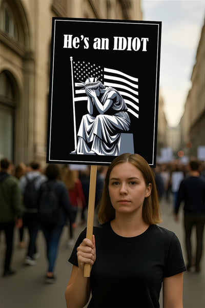 He is an IDIOT Protest Sign, Anti-Trump Resistance, Political Activist Poster, Rally Sign, Resist Fascism Protest Poster