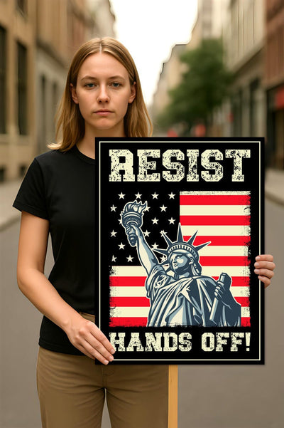 Hands Off Protest No Protest Sign, Anti-Trump Resistance, Political Activist Poster, Rally Sign, Resist Fascism Protest Poster