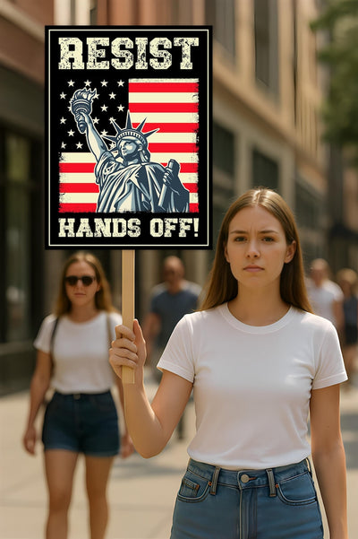 Hands Off Protest No Protest Sign, Anti-Trump Resistance, Political Activist Poster, Rally Sign, Resist Fascism Protest Poster