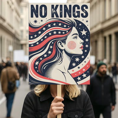 No Kings In America Protest Sign, Anti-Trump Resistance, Political Activist Poster, Rally Sign, Resist Fascism Protest Poster