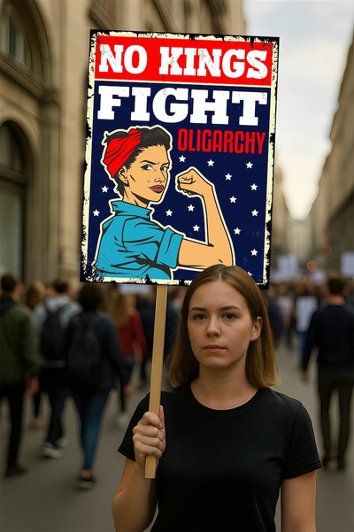 No Kings In America Protest Sign, Anti-Trump Resistance, No Kings Fight Oligarchy Poster Sign, Rally Sign, Resist Fascism Protest Poster