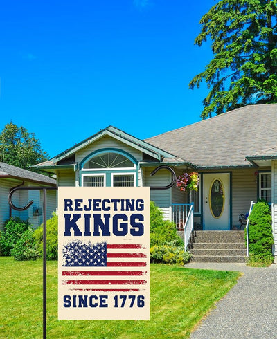 Rejecting Kings Since 1776 Garden Flag, 12x18 Inch Double Sided, Resist Hate Flag, Anti-Trump Flag, Resist Racism Flag, Resist Fascism Flag