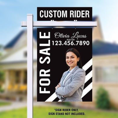 Custom Real Estate Aluminum Sign Panel & Rider - 18” X 24” Thick Sign With Holes for Hanging