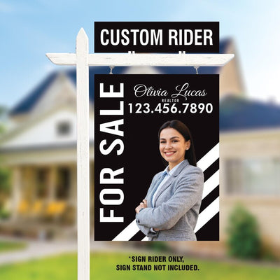 Custom Real Estate Aluminum Sign Panel & Rider - 18” X 24” Thick Sign With Holes for Hanging