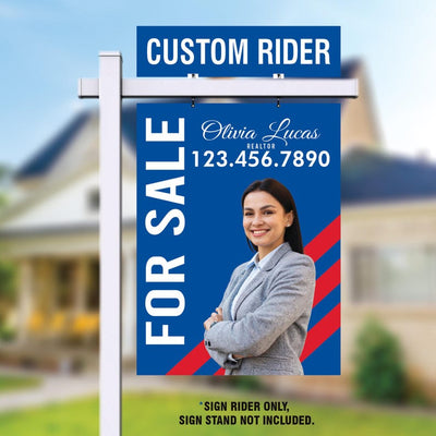 Custom Real Estate Aluminum Sign Panel & Rider - 18” X 24” Thick Sign With Holes for Hanging