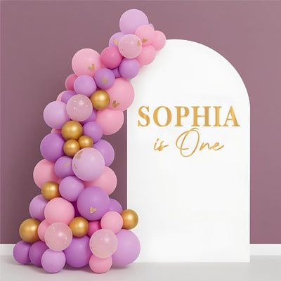 Personalized Happy Birthday Name Wall Decal, Happy Birthday Party Backdrop Custom Name Sticker