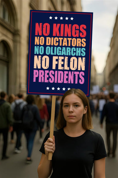 No Kings In America Protest Sign, Anti-Trump Resistance, No Felon, Political Activist Poster, Rally Sign, Resist Fascism Protest Poster