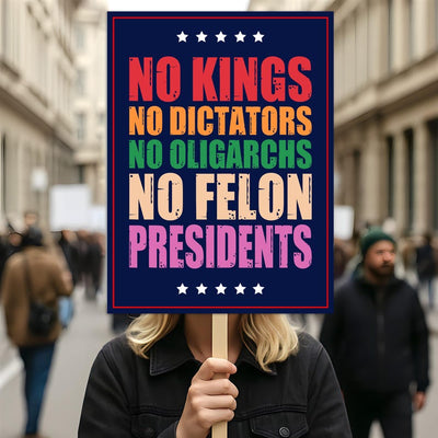 No Kings In America Protest Sign, Anti-Trump Resistance, No Felon, Political Activist Poster, Rally Sign, Resist Fascism Protest Poster