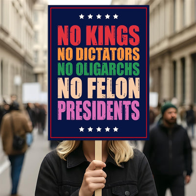 No Kings In America Protest Sign, Anti-Trump Resistance, No Felon, Political Activist Poster, Rally Sign, Resist Fascism Protest Poster