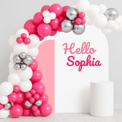 Personalized Happy Birthday Name Wall Decal, Happy Birthday Party Backdrop Custom Name Sticker