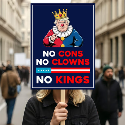 No Kings In America Protest Sign, Anti-Trump Resistance, No Felon, Political Activist Poster, Rally Sign, Resist Fascism Protest Poster