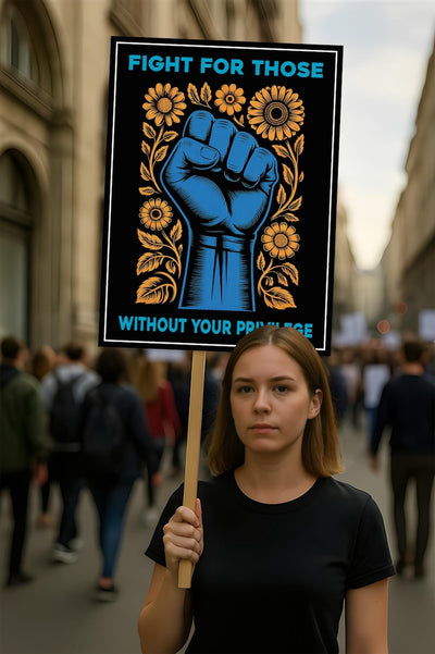 Fight For Those Without Your Privilege Protest Sign, Anti-Trump Resistance, Resist Fascism Protest Poster, Political Activist Rally Sign