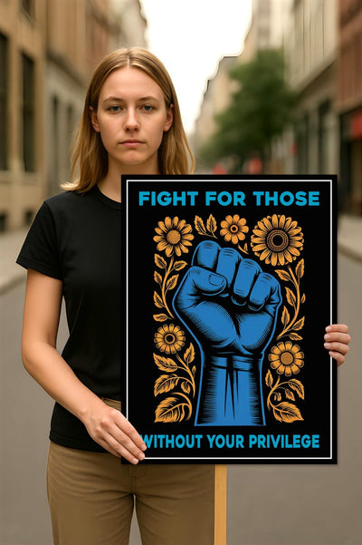 Fight For Those Without Your Privilege Protest Sign, Anti-Trump Resistance, Resist Fascism Protest Poster, Political Activist Rally Sign