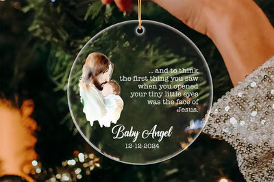 Personalized Miscarriage Ornament, Baby of Jesus, Custom Baby Memorial Acrylic Ornament, Sympathy Gift, Miscarry Ornament, Loss of Baby Gift
