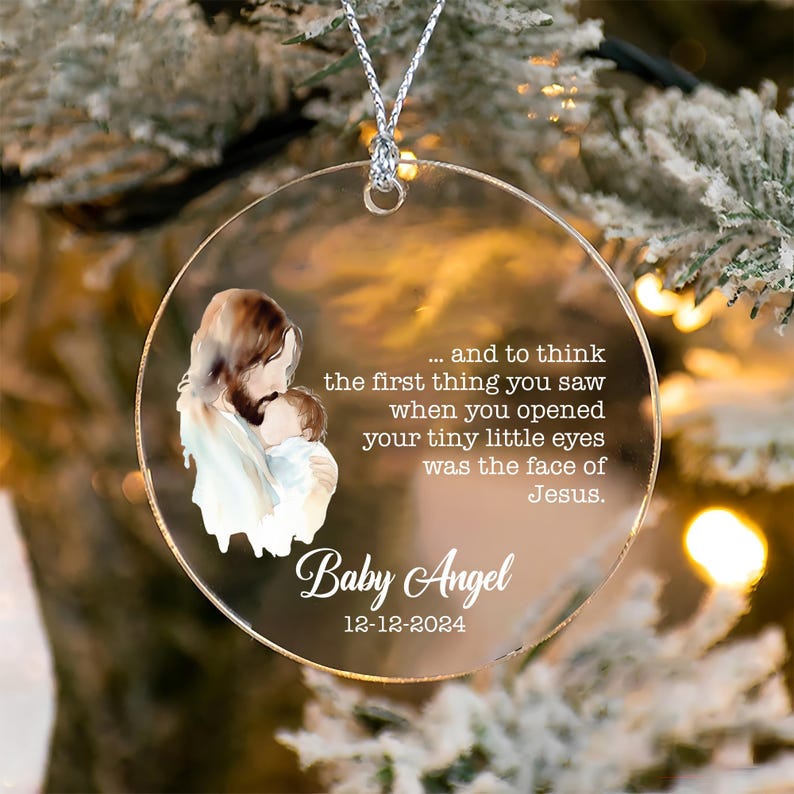 Personalized Miscarriage Ornament, Baby of Jesus, Custom Baby Memorial Acrylic Ornament, Sympathy Gift, Miscarry Ornament, Loss of Baby Gift