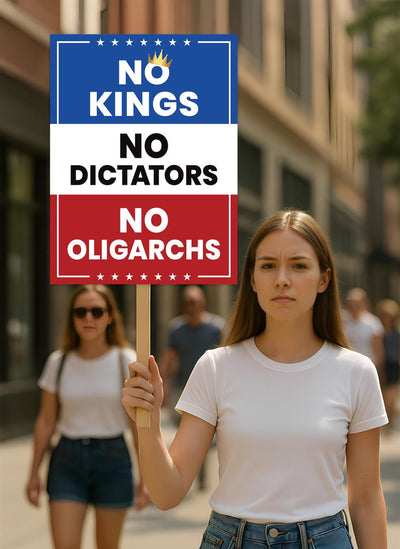 No Kings, No Dictators Protest Sign, Anti-Trump Resistance, Political Activist Poster, Rally Sign, Resist Fascism Protest Poster