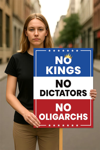 No Kings, No Dictators Protest Sign, Anti-Trump Resistance, Political Activist Poster, Rally Sign, Resist Fascism Protest Poster