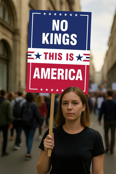 No Kings, No Dictators Protest Sign, Anti-Trump Resistance, Political Activist Poster, Rally Sign, Resist Fascism Protest Poster