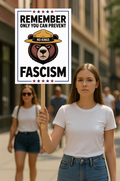 No Kings In America Protest Sign, Anti-Trump Resistance, Political Activist Poster, Rally Sign, Resist Fascism Protest Poster