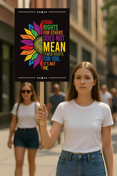 Equal Rights, No Kings In America Protest Sign, Anti-Trump Resistance, Political Activist Poster, Rally Sign, Resist Fascism Protest Poster