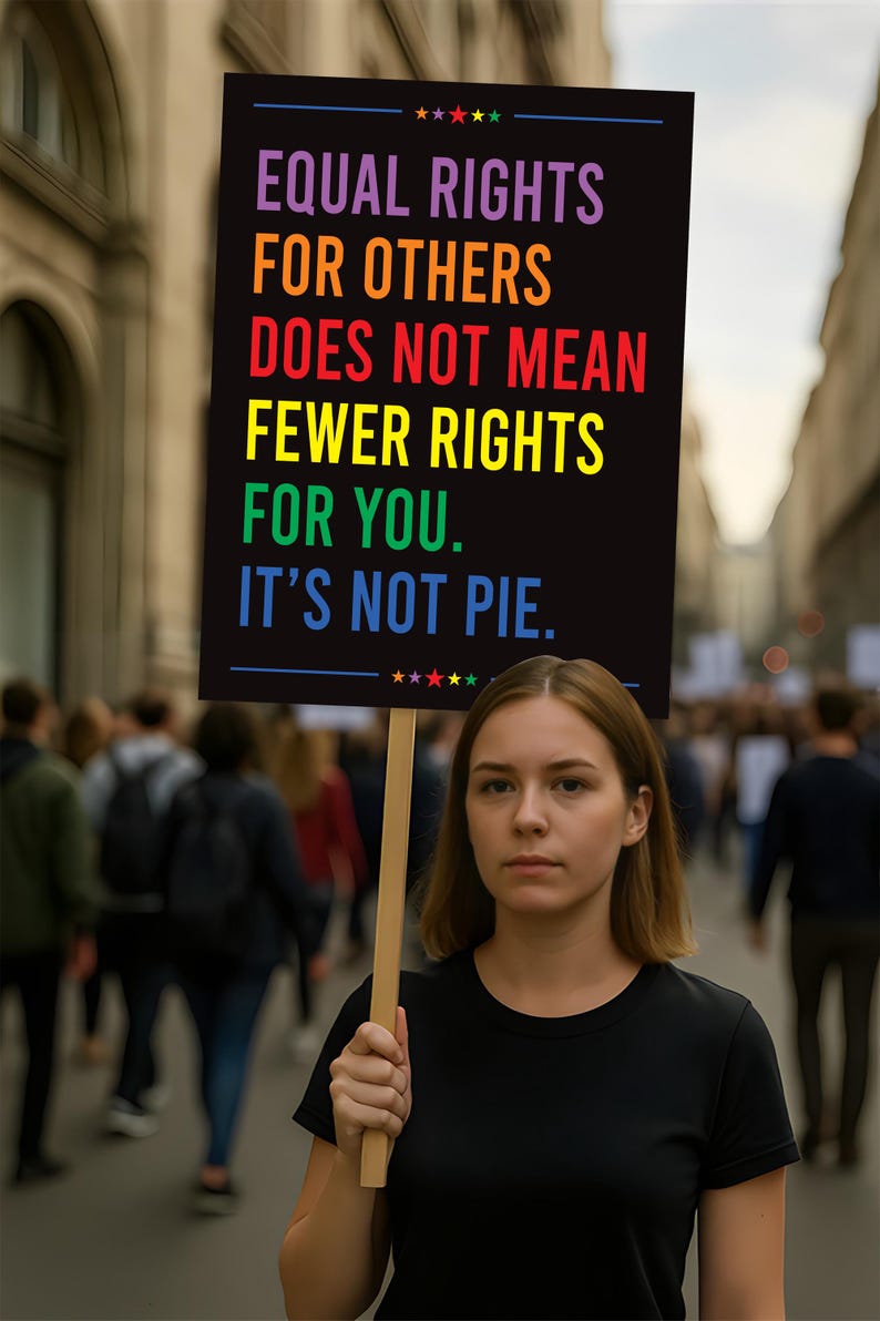 Equal Rights, No Kings In America Protest Sign, Anti-Trump Resistance, Political Activist Poster, Rally Sign, Resist Fascism Protest Poster
