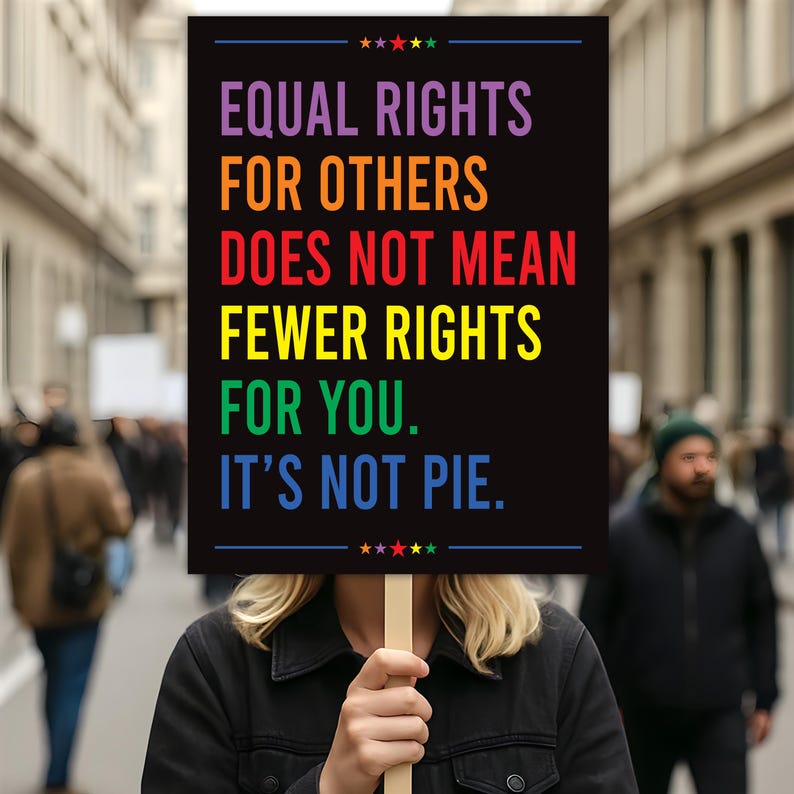 Equal Rights, No Kings In America Protest Sign, Anti-Trump Resistance, Political Activist Poster, Rally Sign, Resist Fascism Protest Poster