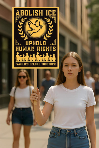 Abolish ICE Protest Sign, Anti-Trump, Keep the Immigrants, Deport the Racists, Political Activist Poster, Resist Fascism Rally Sign