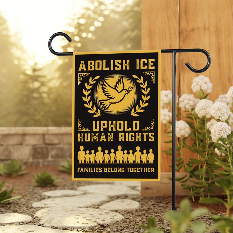 Abolish ICE Garden Flag, Double Sided, Keep the Immigrants, Deport the Racists Flag, Anti-Trump, Resist Racism Flag, Resist Fascism Flag