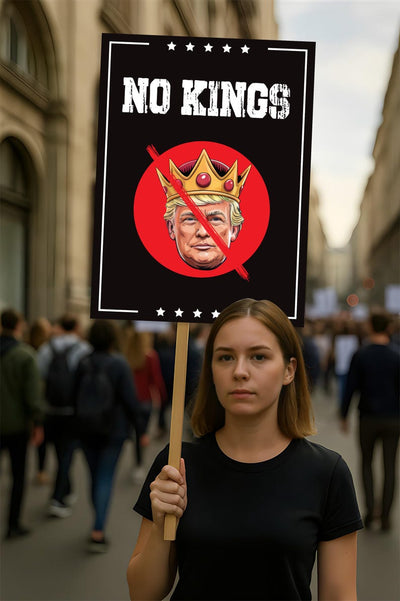No Kings In America Protest Sign, Anti-Trump Resistance, Political Activist Poster, Rally Sign, Resist Fascism Protest Poster