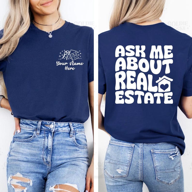 Ask Me About Real Estate Shirt, Custom Real Estate Agent Sweatshirt, Aesthetic Realtor Life Long Sleeve Tee, Real Estate Hoodie, Two-Sided