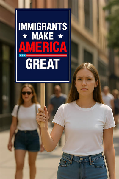 Immigrants Make America Great Protest Sign, Anti-Trump Resistance, Political Activist Poster, Rally Sign, Resist Fascism Protest Poster