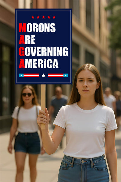 Morons Are Governing America Protest Sign, Anti-Trump Resistance, Political Activist Poster, Rally Sign, Resist Fascism, Resist Rascism Sign