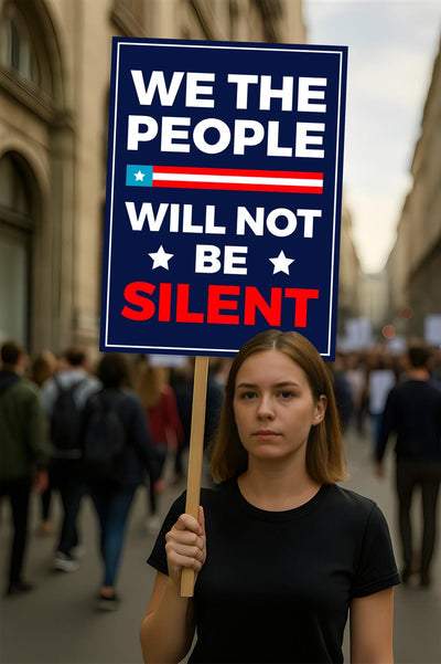 We the People Protest Sign, Anti-Trump Resistance, Political Activist Protest Poster, Rally Sign, Resist Fascism, Resist Rascism