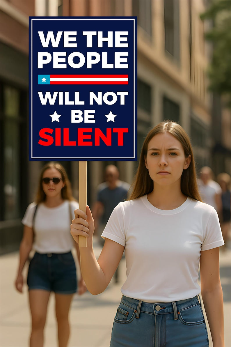We the People Protest Sign, Anti-Trump Resistance, Political Activist Protest Poster, Rally Sign, Resist Fascism, Resist Rascism