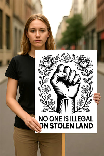 No One Is Illegal Protest Sign, Anti-Trump Resistance, Political Activist Protest Poster, Rally Sign, Resist Fascism, Resist Rascism