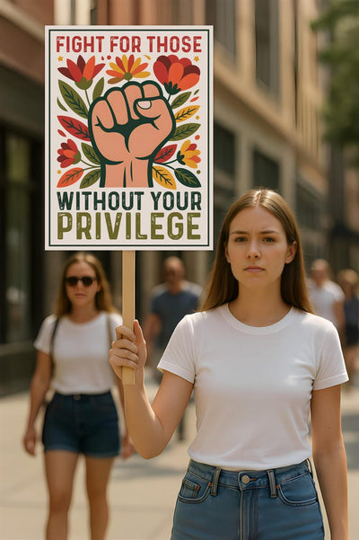 Fight For Those Without Your Privilege Protest Sign, Anti-Trump Resistance, Political Activist Poster, Resist Fascism Rally Sign
