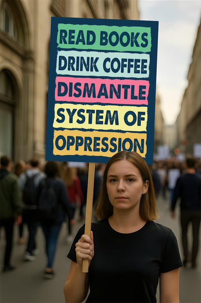 Read Books, Drink Coffee, Dismantle Protest Sign, Anti-Trump Resistance, Political Activist Poster, Resist Fascism Rally Sign