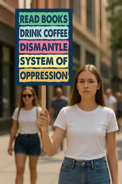 Read Books, Drink Coffee, Dismantle Protest Sign, Anti-Trump Resistance, Political Activist Poster, Resist Fascism Rally Sign