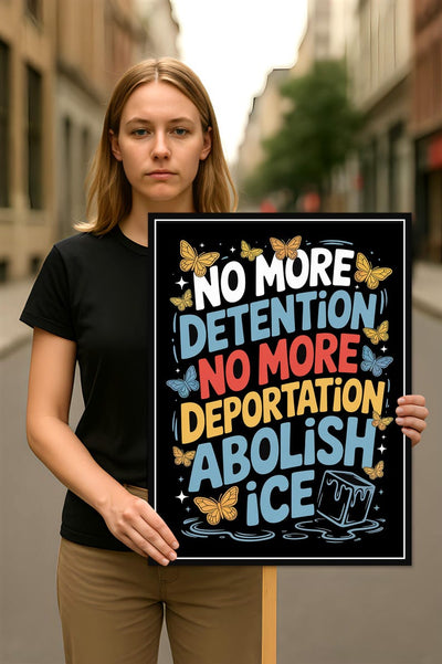 Abolish ICE Protest Sign, Anti-Trump Resistance, Political Activist Poster, Resist Fascism Rally Sign