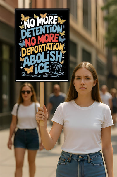 Abolish ICE Protest Sign, Anti-Trump Resistance, Political Activist Poster, Resist Fascism Rally Sign
