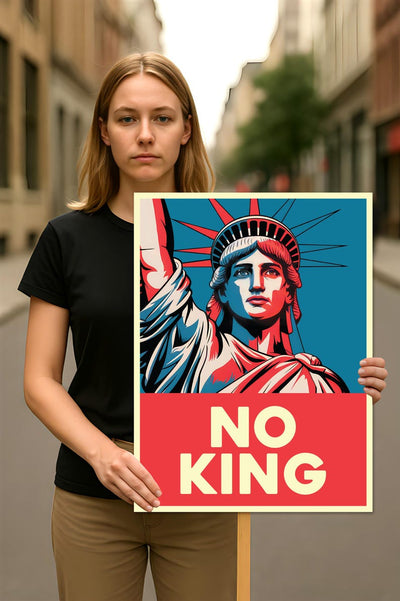 No Kings In America Protest Sign, Anti-Trump Resistance, Political Activist Poster, Rally Sign, Resist Fascism Protest Poster