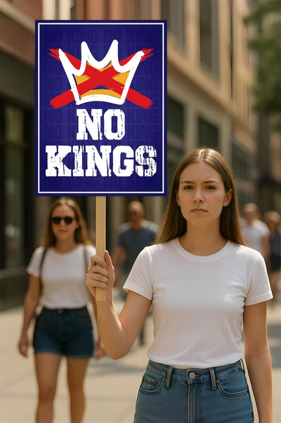 No Kings In America Protest Sign, Anti-Trump Resistance, Political Activist Poster, Rally Sign, Resist Fascism Protest Poster