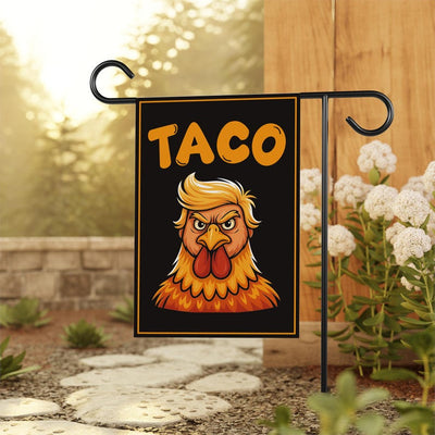 Let's Go Taco Trump Always Chickens Out Protest Garden Flag, Double Sided, Resist Hate, Anti-Trump, Resist Racism Flag, Resist Fascism Flag