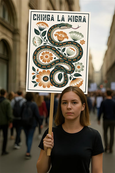 Immigrant Rights Chinga La Migra Protest Sign, Anti-Trump, Abolish ICE, Resist Fascism, Political Activist Poster Rally Sign