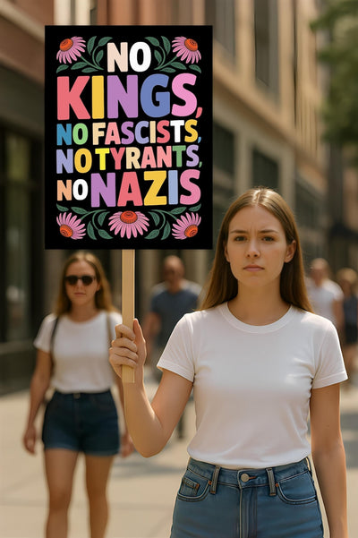No Kings No Fascists No Nazis Protest Sign, Anti-Trump, Resist Hate, Resist Racism, Resist Fascism, Political Activist Poster Rally Sign