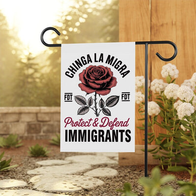 Chinga La Migra Protect Defend Immigrants Protest Garden Flag, Double Sided, Resist Hate, Anti-Trump, Resist Racism, Resist Fascism Flag
