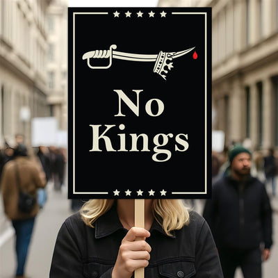 We The People, No Kings in America Protest Sign, Anti-Trump Resistance, Political Activist Poster, Resist Fascism Rally Sign