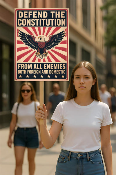 Defend the Constitution Protest Sign, Anti-Trump Resistance, Political Activist Poster, Rally Sign, Resist Fascism Protest Poster
